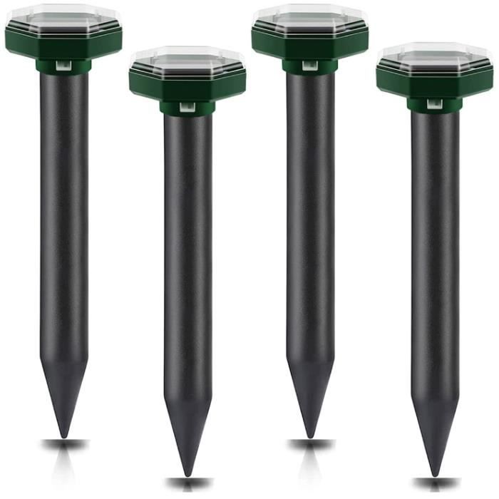 LANilianhuqa Lot de 4 répulsifs à ultrasons solaires pour Rats et Taupes 