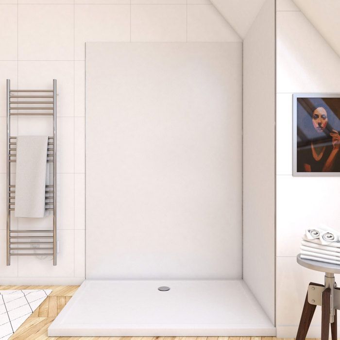 Panneau mural de douche BLANC en aluminium - 120 x 210 cm - WALL'IT BLANC 120