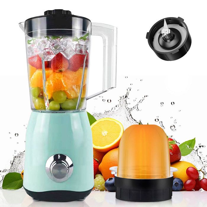 Oster Blender classique 3 Vitesses Lames en acier inoxydable amovibles bol en verre durable resistant aux rayures et aux odeur 1.25 litres 600 W Gris