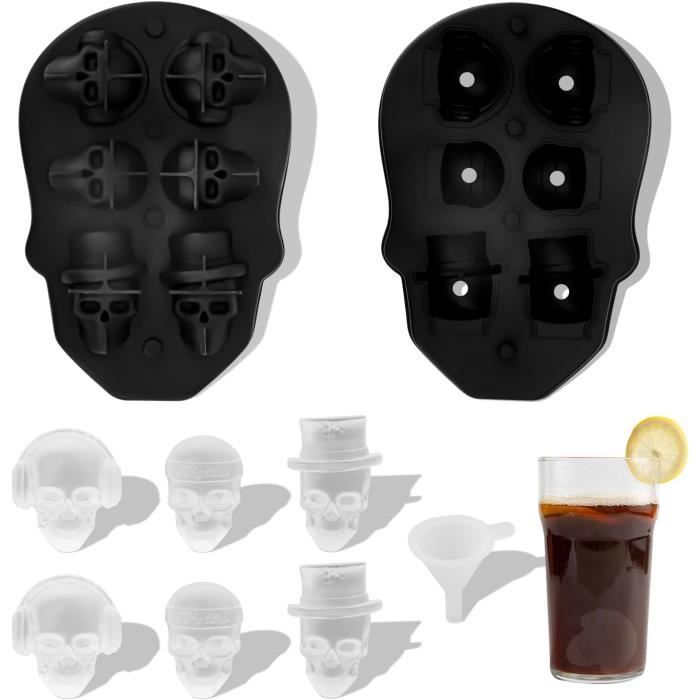Moules Silicone Halloween Crânes - 2 Pièces Pour Chocolats, Gâteaux, Bonbons, Glaçons DIY