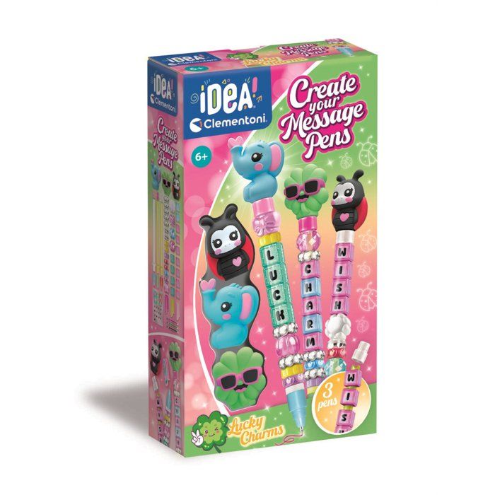 Clementoni Crée Tes Stylos Messages Lucky Charms - Kit 3 stylos