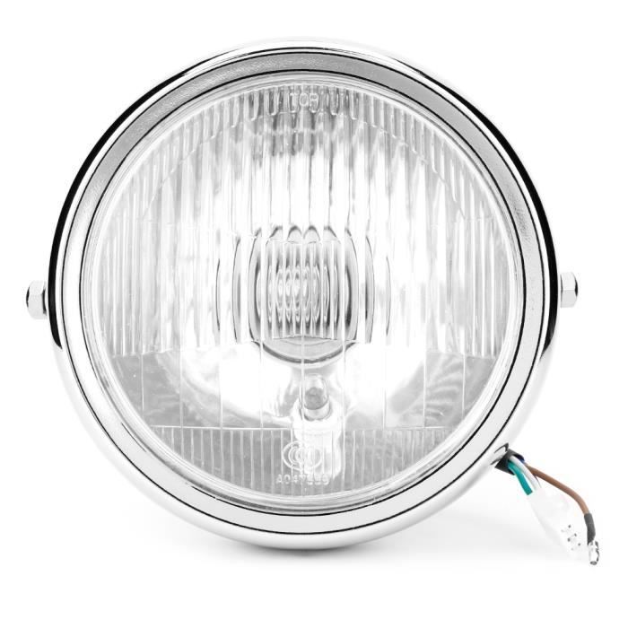 Base De Phare Moto 7 Rétro - Coque Phare LED Métal Noir Modifié Pour Moto Custom