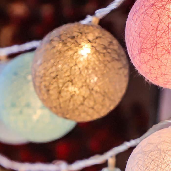 Guirlande lumineuse boules coton LED USB - Veilleuse bébé 2h - 3 intensités  - 16 boules 1,6m - Princesse - Cdiscount Maison