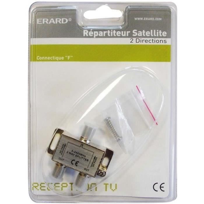 ERARD CONNECT - Répartiteur TV/satellite intérieur 1 x 2 prise sat.
