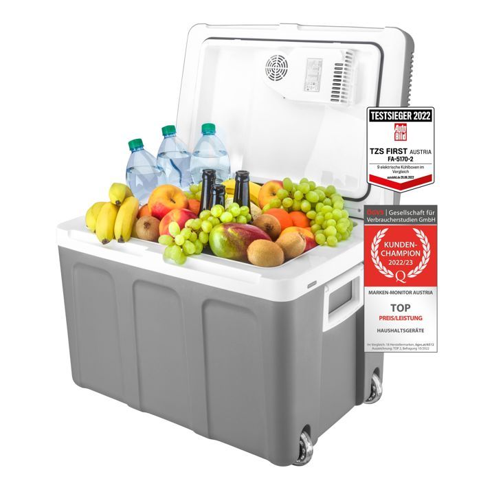 Glacire lectrique portable 45L Bote Glacire 12220 V - Camping - Glaciere Electrique Voiture Gris
