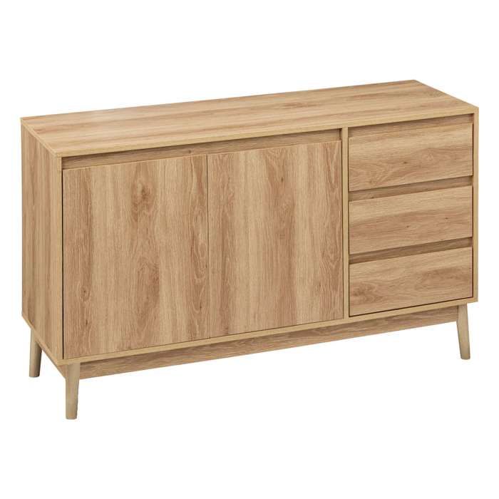 Five Simply Smart - Buffet 2 portes et 3 tiroirs Liam en bois - Marron