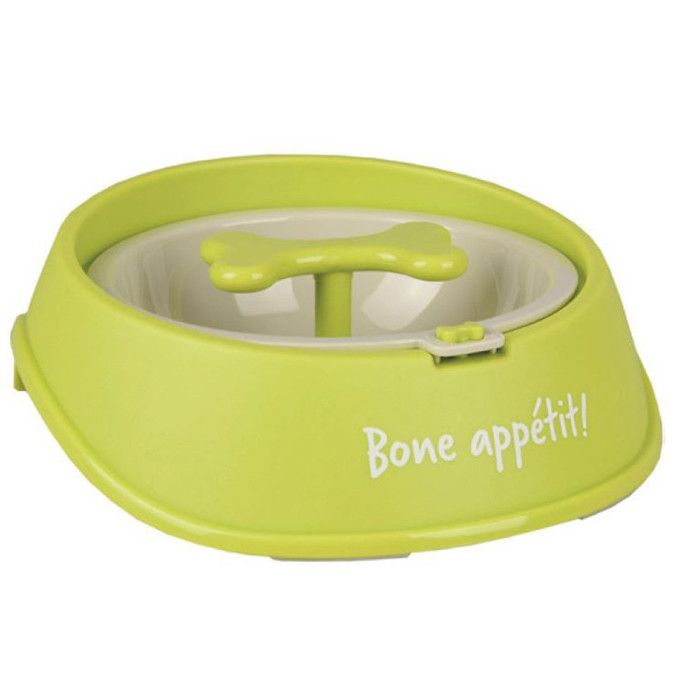 Gamelle anti -glouton vert ø 12 5 cm 400 ML pour chien - Flamingo