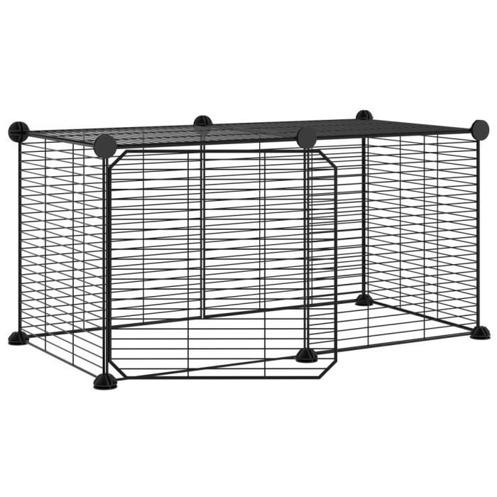 Meilleurs prix pour POULAILLER - BAO Cage animaux de compagnie à 8 panneaux et porte Noir 35x35 cm - 7358244764879