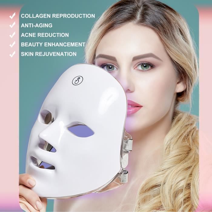 Masque de thérapie LED GlobalCareMarket avec 7 couleurs de traitement lumineux pour le visage, la beauté de la peau et la photograph