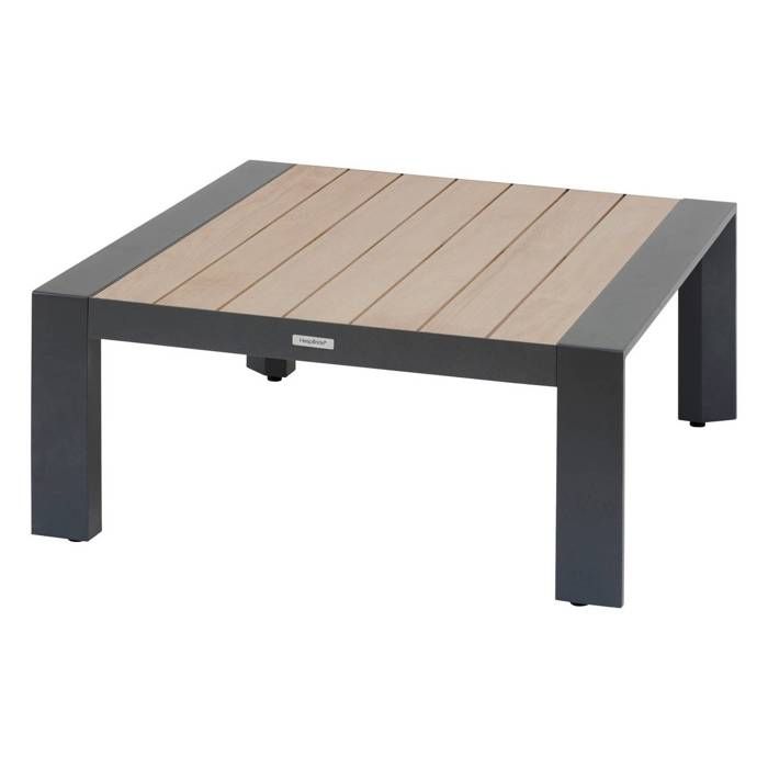 Table basse de jardin carrée Évasion graphite & honey 87 x 87cm en aluminium - Hespéride Table basse de jardin carrée Évasion graphite & honey 87 x 87cm en aluminium - Hespéride