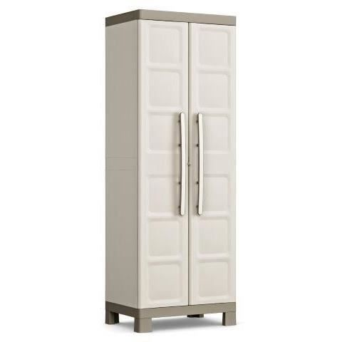 Armoire haute KETER XL EXCELLENCE - Sable/Terre - 4 étagères réglables - 89 x 54 x 182 cm Armoire haute KETER XL EXCELLENCE - Sable/Terre - 4 étagères réglables - 89 x 54 x 182 cm