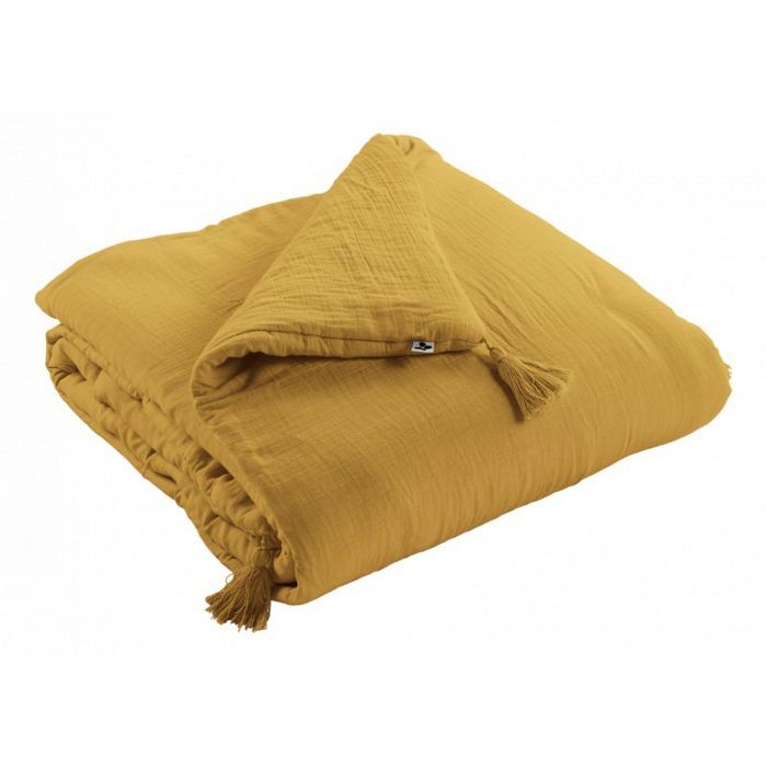 Edredon ou Bout de lit Gaïa toutes dimensions Gaze de Coton - 90x200 - Gaïa Safran