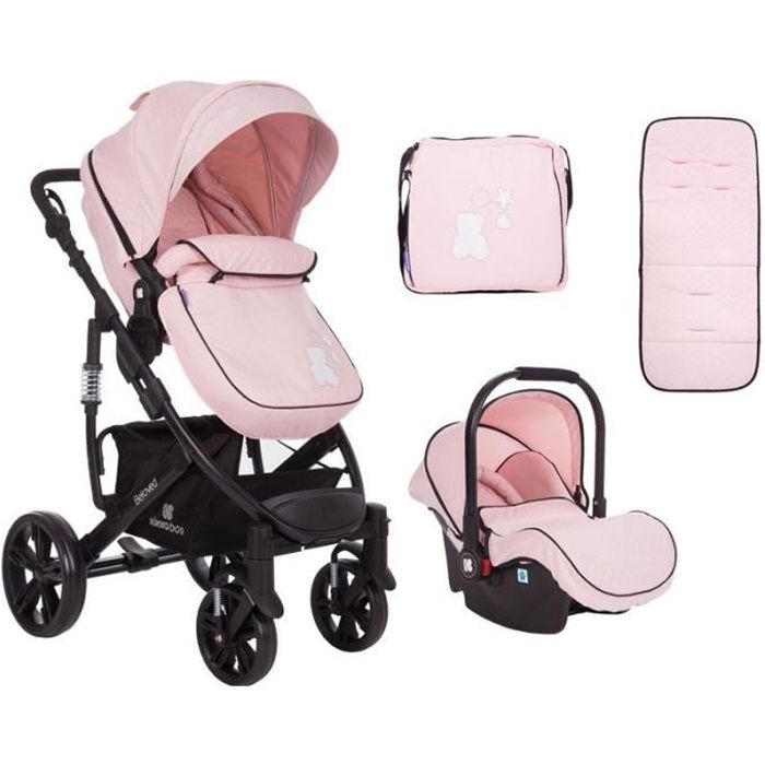 Poussette combinée trio 3 en 1 - siège auto 0m – nacelle – Alba – rose -  Rose - Kiabi - 279.99€