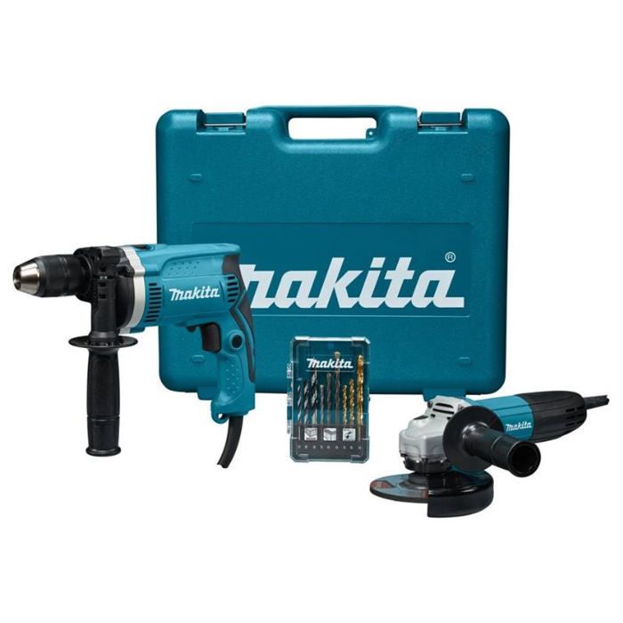 Pack Perceuse à percussion HP1631 (710W) + Meuleuse GA5030R (125mm ...