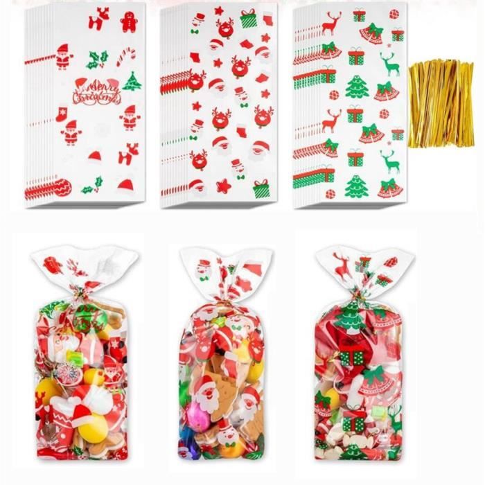 150 PCS Sac Cadeau, Bonbons Noël Pochette Sachet Transparent Chocolat  Biscuit Sacs de Cadeaux Sachets de Transparent en Plastique - Cdiscount  Maison