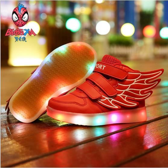Chaussures LED Avec Ailes Pour Enfants - 7 Couleurs Clignotantes, Rechargeable USB, Unisexe