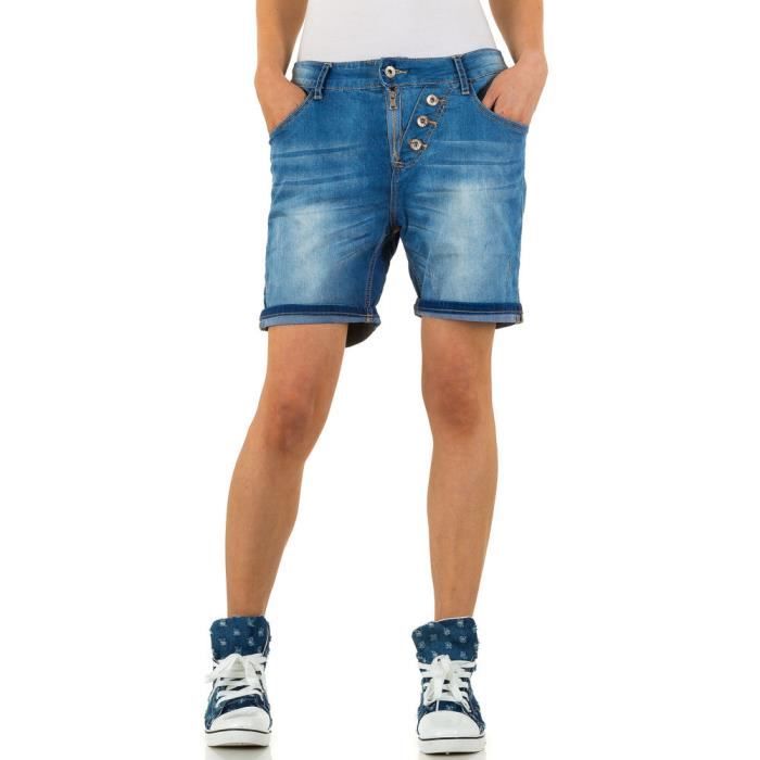 Femme Shorts Used Look Boyfriend Jeans Bleu M 38 Bleu Achat Vente Jeans Cdiscount