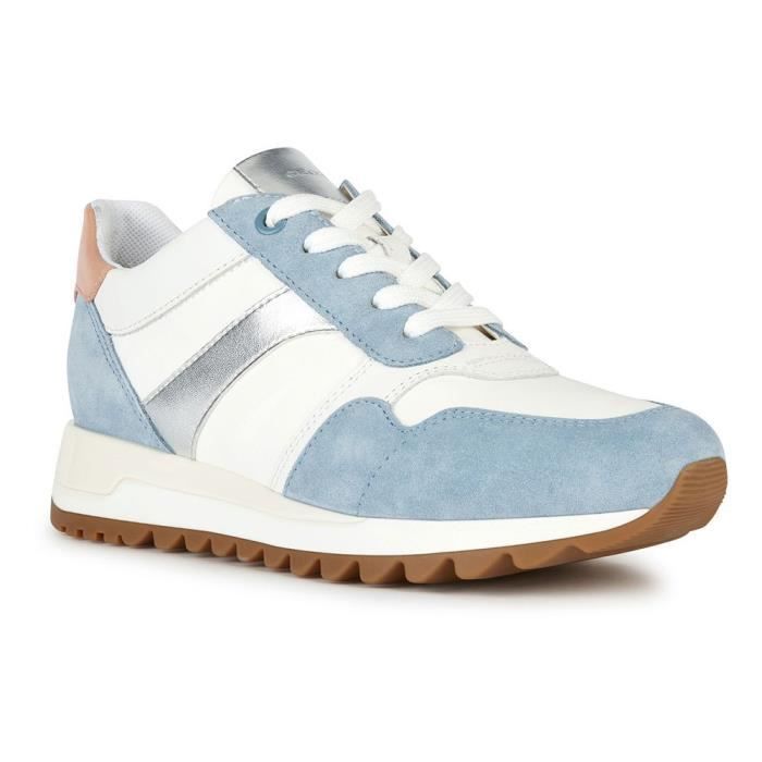 Geox Basket Femme - GEOX - D Tabelya - Lacets - Blanc - Imprimé animal