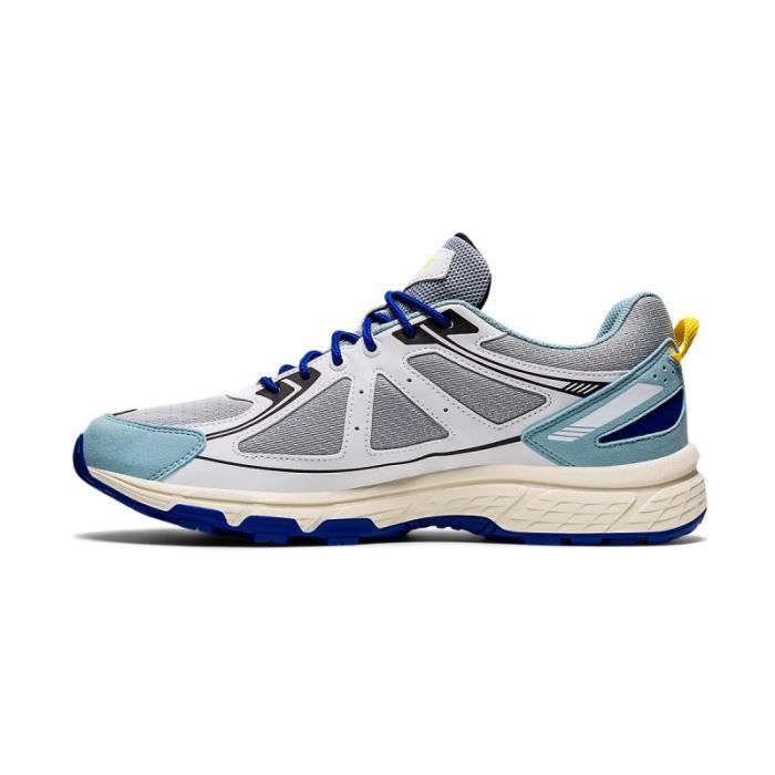 Basket Asics GEL VENTURE 6 - Ref. 1201A366-021. Couleur : Gris, Jaune, Bleu, Blanc. Détails. - Tige en textile et synthétique. -