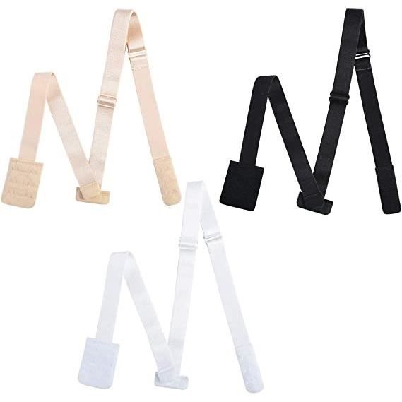 Lot 8 Rallonges Soutien-Gorge 3 Rangées 8 Crochets – Extension Confort Noire – Ajustement Parfait
