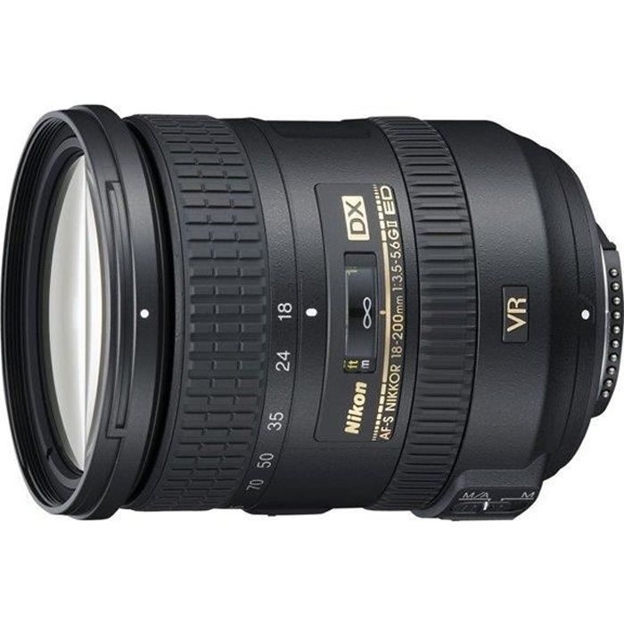 Objectif Nikon AF-S DX NIKKOR 18-200mm f/3.5-5.6G ED VR II - Zoom transtandard stabilisé