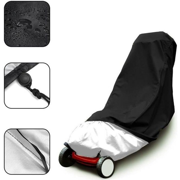 Housse De Protection Pour Tondeuse à Gazon - Imperméable 210D - 193x112x64cm - Sac Inclus