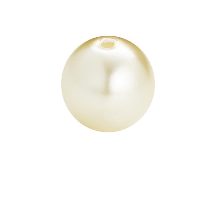 20 Perles imitation en Verre 8mm Couleur Blanc Cassé