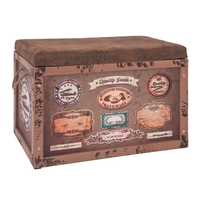 Coffre De Rangement Parker 2 Vintage Marron L65 X H42 X P40 Cm