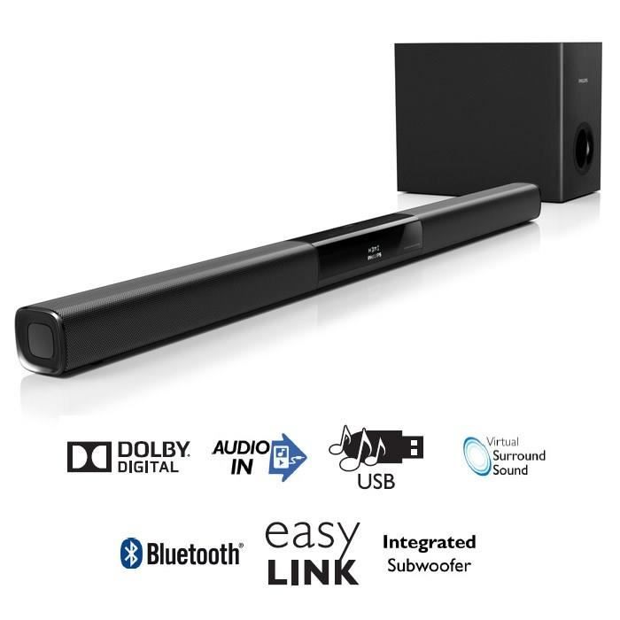 Philips Htl2163 Barre De Son 1w Bluetooth Hdmi Cdiscount Tv Son Photo