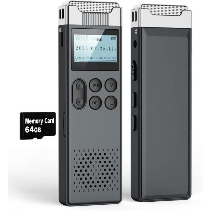 Dictaphone Volorful 144Go USB-C : Enregistreur Vocal Numérique Avec écran Couleur 1,44 Pouce