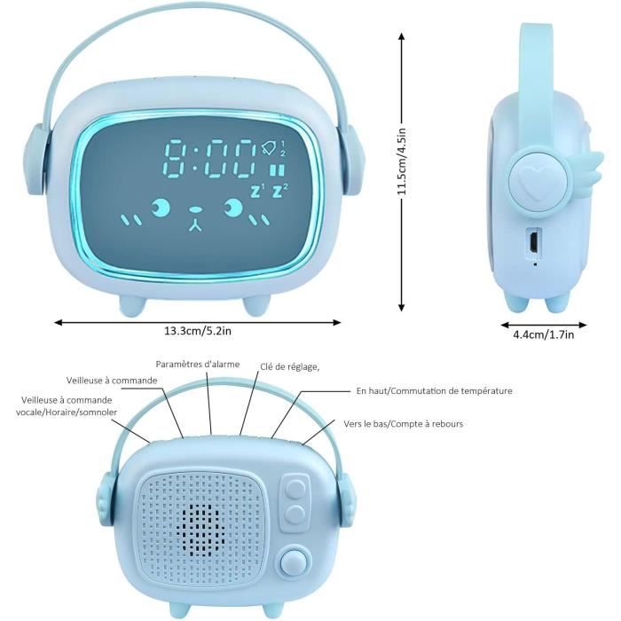 Réveil Enfant Educatif, Radio Reveil Enfant Avec Veilleus Jour/Nuit Deux Alarmes 18 Types De Musique LED Numerique Lumineux Avec Snooze Rechargeable Reveil Educatif Pour Garcons Filles Rosa 91793546