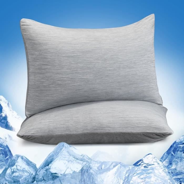 Lot De 2 Taies D'Oreiller 50x80cm 100% Coton - Respirantes, Fermeture Éclair, Blanc Premium