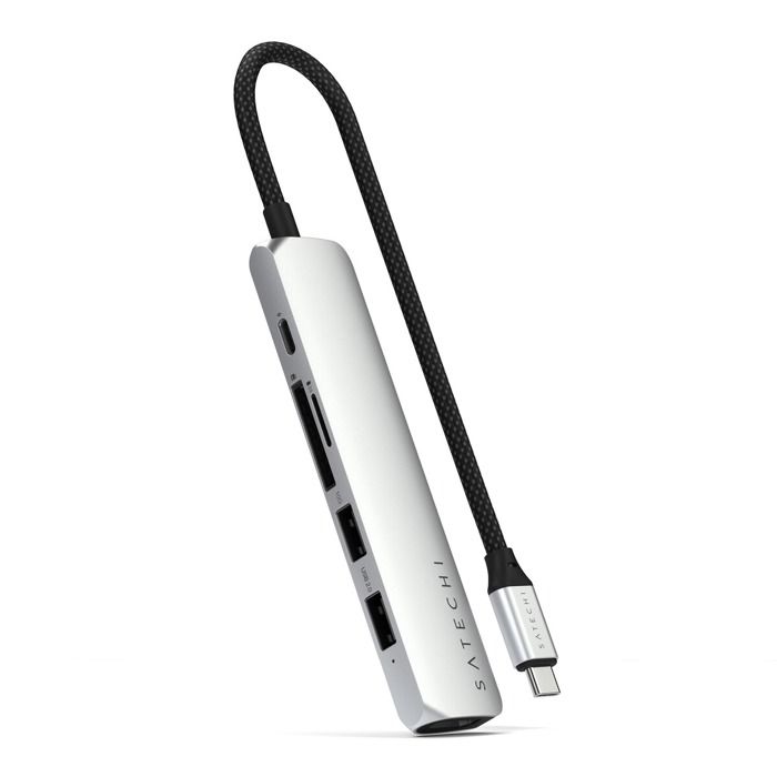 Hub USB-C Multiport 6-en-1 - Satechi - Argent - 4K HDMI - 100W Power Delivery - 10Gbps