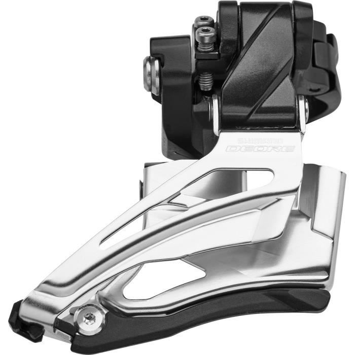 Dérailleur avant Shimano Deore MTB FD-M6025 - 2x10s Down Swing collier tirage haut noir/argent