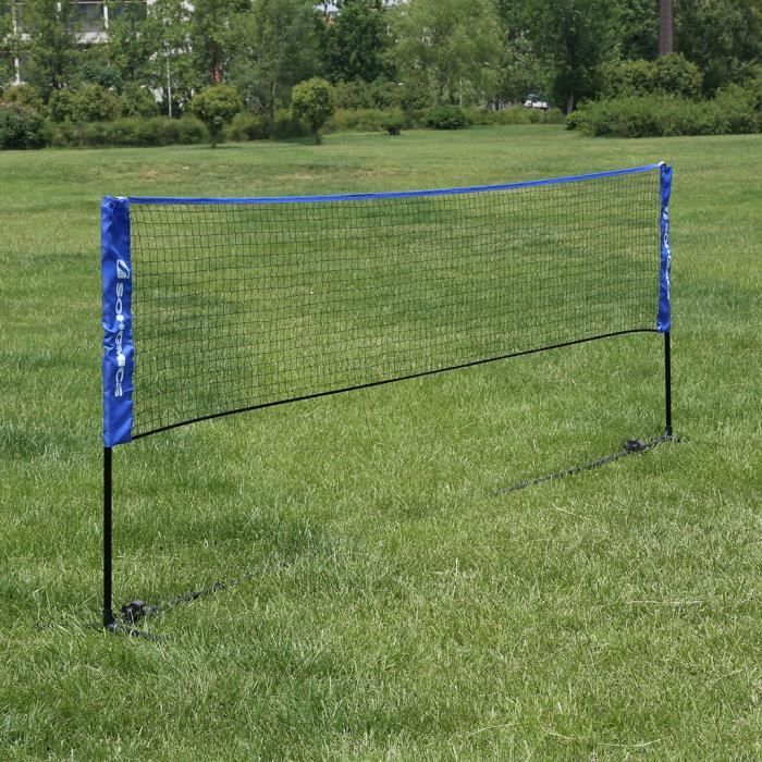 Filet de badminton portable et réglable, filet de tennis et de volley-ball  en acier inoxydable, pliable, recommandé pour les sports de plage