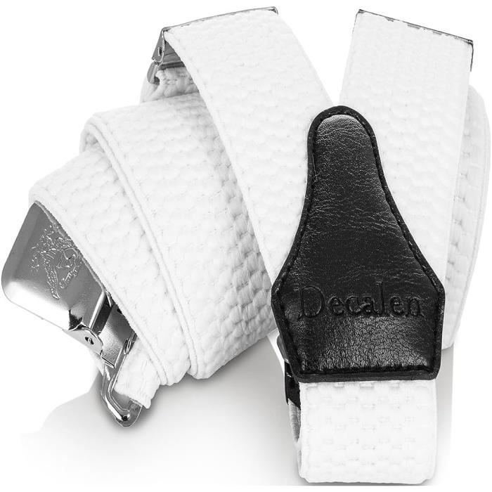 Bretelles Homme Larges Réglable 4 Clips, Bretelles Extra Larges en X