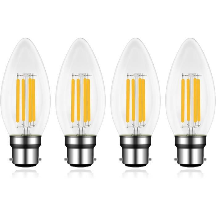 Ampoule LED à B22 Bougie, 4W équivalent Incandescente