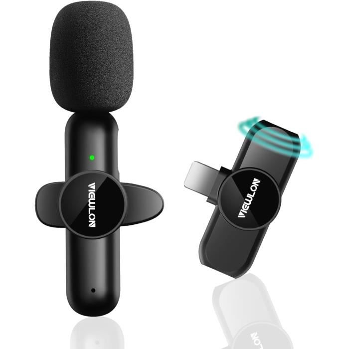 Micro Cravate Sans Fil MULBEVD - Mini Micro Pour IPhone, Android, Avec Réduction De Bruit, Autonomie 10h