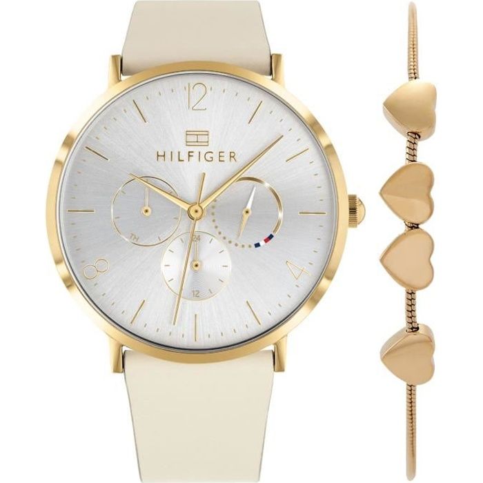 Montre Femme Quartz Dorée - Neuf Sans étiquette, Cadran Blanc, Mouvement à Quartz