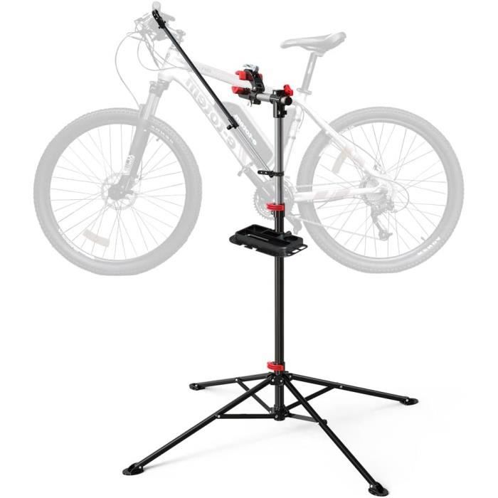 DASBET Support de réparation de vélo courbé | Support de travail mural avec pince réglable pour vélo de route, VTT