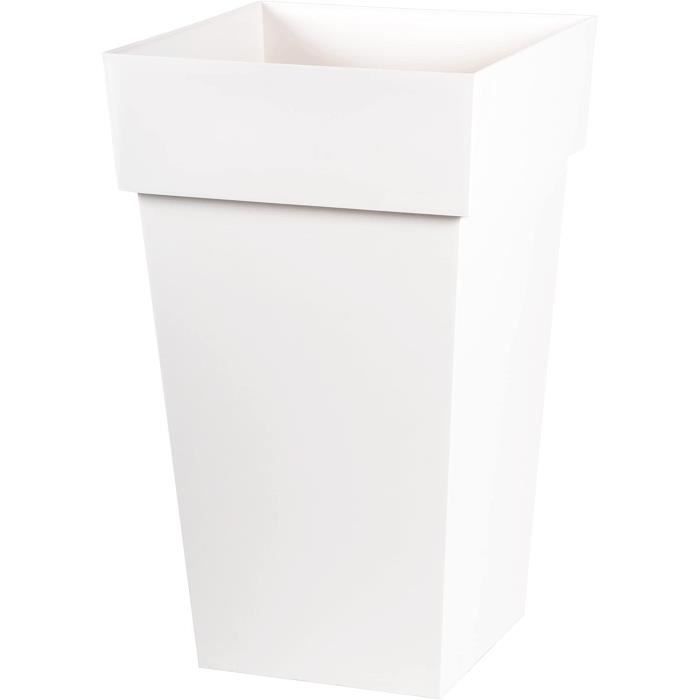 Plant pot EDA Tuscan Taupe Squared polypropylene (39 x 39 x 65 cm)