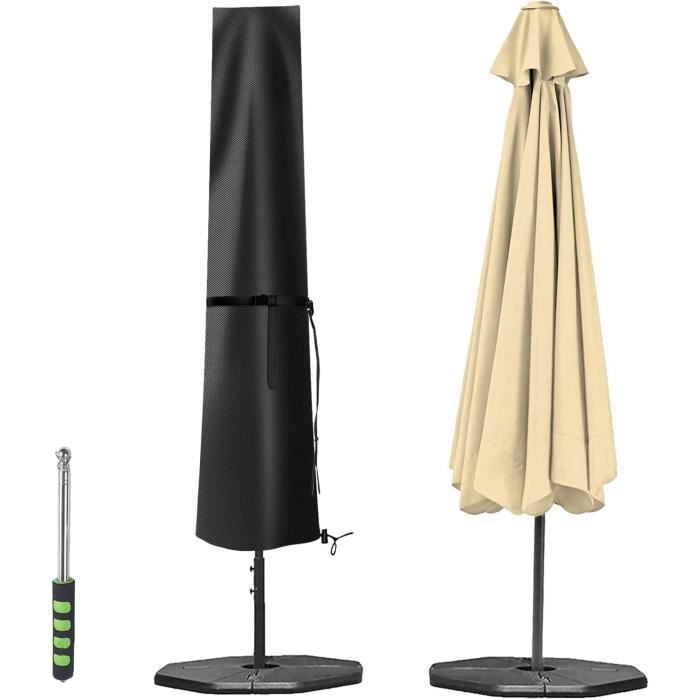 VANSHEIM Housse Parasol Déporté 220 Cm – Protection Imperméable 420D Oxford – Tige Télescopique Incluse !