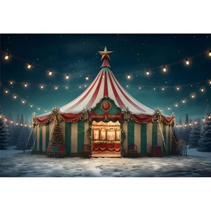 YongFoto 3x2m Vinyle Toile De Fond Cirque Fête Foraine Cour Récréation Des Tentes Billetterie