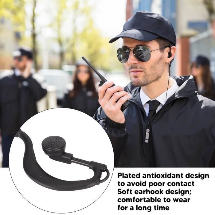 Oreillette Talkie-Walkie 3.5mm Avec Bouton PTT Et Micro - Écouteur Rotatif 180° Pour Missions Discrètes