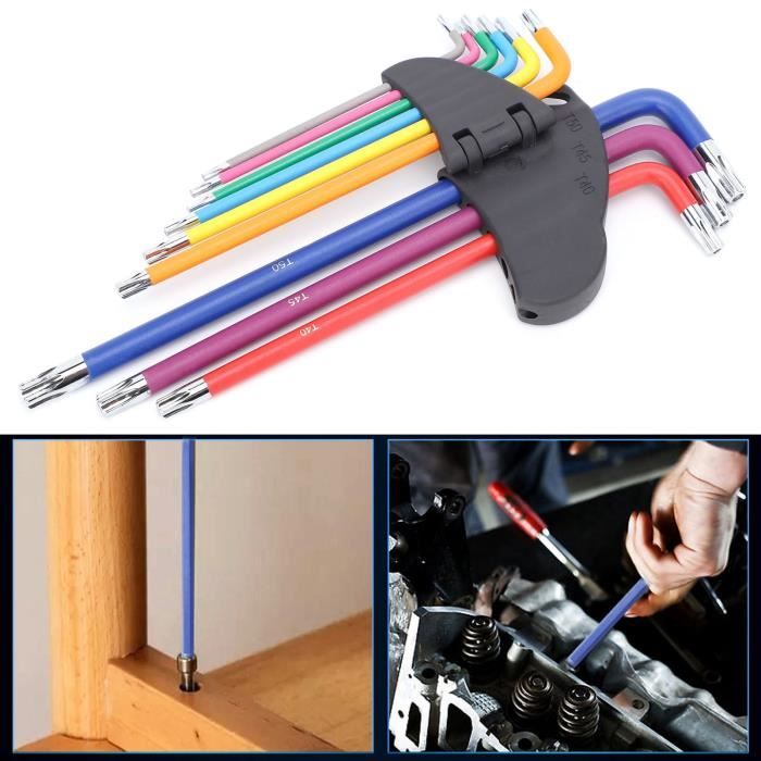 Clé Allen à Poignée En T Extra-Longue 6mm - En Acier S2 Pour Réparation Auto Et Mécanique - Outil Compact Et Solide Clé Acier Allié S2