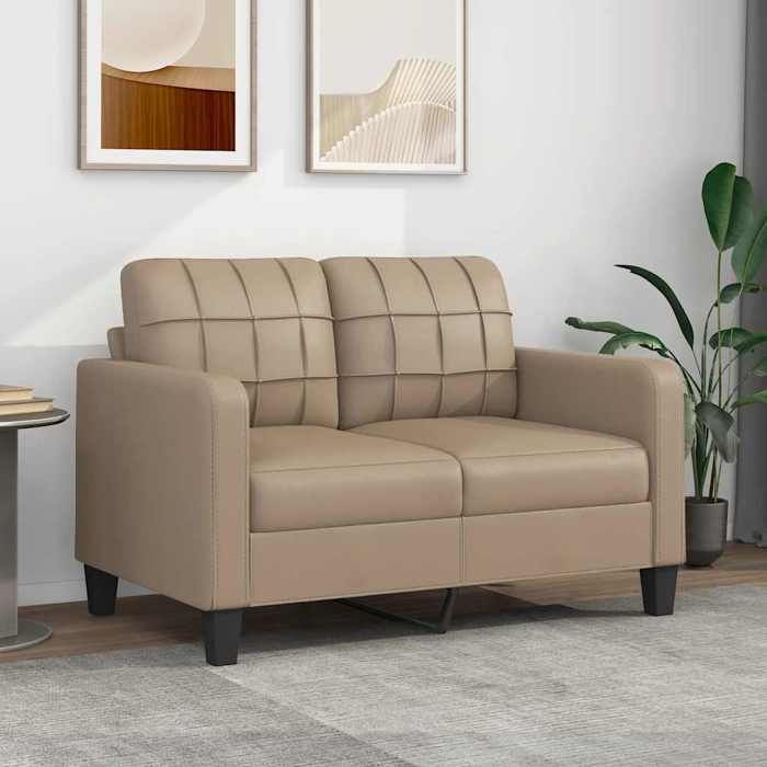 vidaXL Canapé à 2 places Cappuccino 120 cm Similicuir 359116