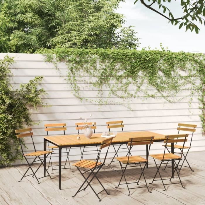 vidaXL Chaises pliables de jardin Acacia massif lot de 4 - vue 2