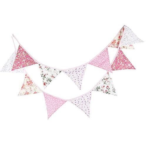 PREMYO Guirlande De Fanions En Coton – 3,25 M Avec 12 Triangles Pastel Gris – Décoration Chambre Bébé Fille Ou Garçon – Unisexe