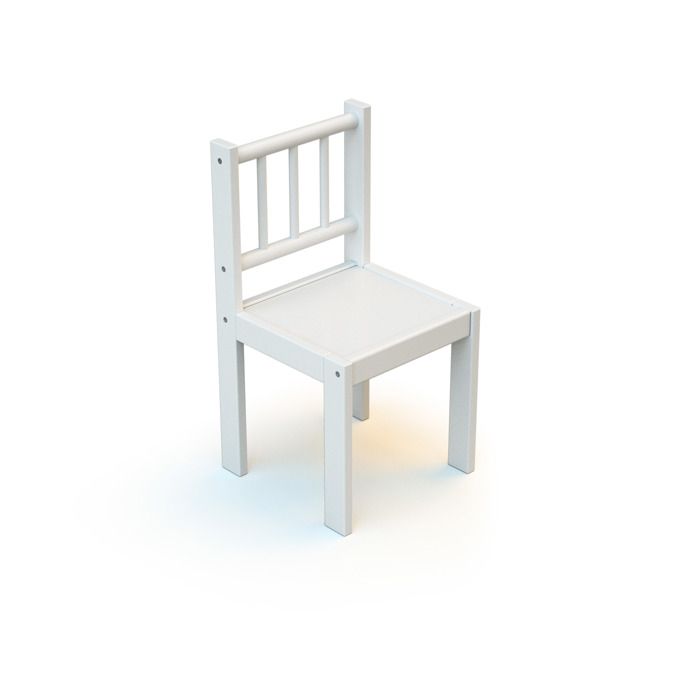 WEBABY - Chaise enfant en bois Blanc  Blanc - Taille unique