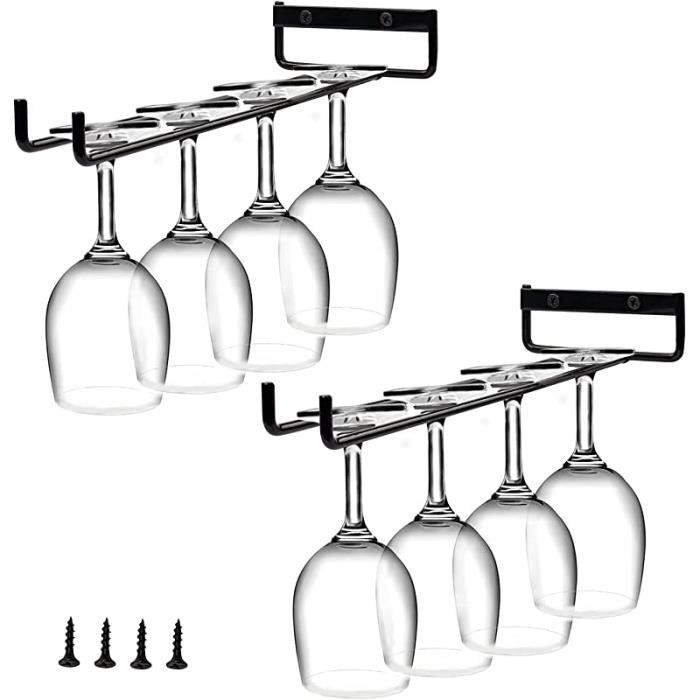 Porte-verres à Vin Dianoo Sous étagère - Support 3 Rangées Noir Pour Bar, Cuisine | Rangement élégant